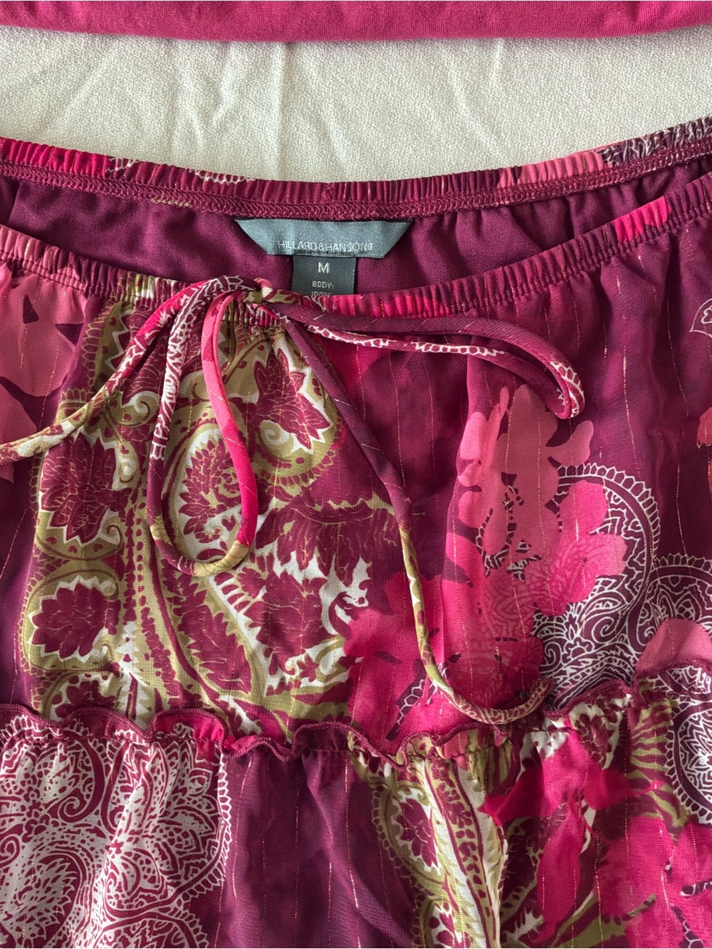 ******* Hot Pink Tee with Floral Tiered Maxi Skirt b7 ******* - Picture 6 of 9